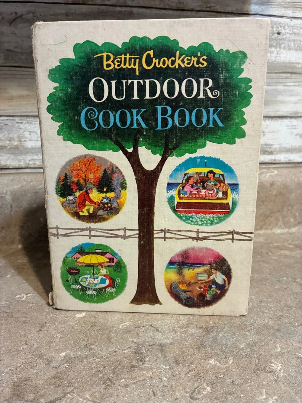Betty Crocker Outdoor Cook Book - Green, White, Blue & Brown Cover Vintage